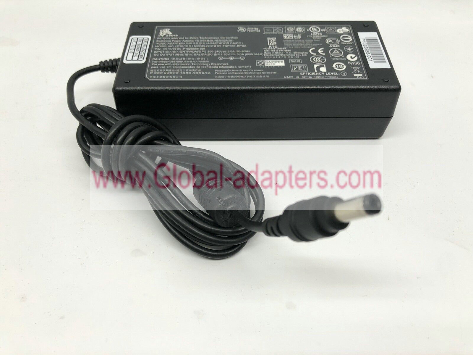 New Zebra 20V 3.0A EA1050B-200 EA1060B Power ac adapter for Zebra Eltron GC420 GC420T GC420d GK888t - Click Image to Close